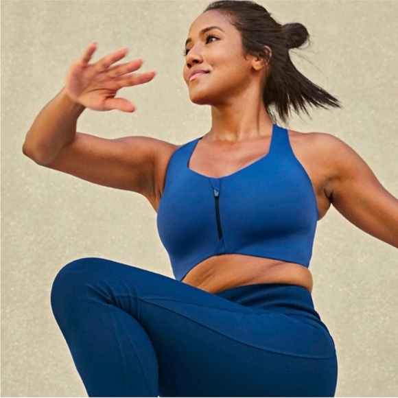 Knix Catalyst Front Zip Sports Bra in Electric Blue size 7 - Picture 1 of 16